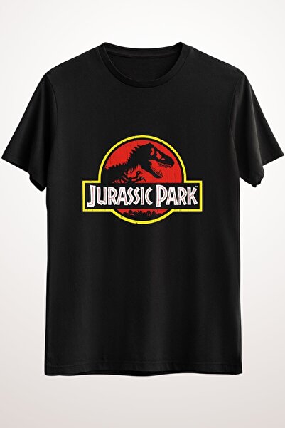 donamod Tricou negru unisex Jurassic Park