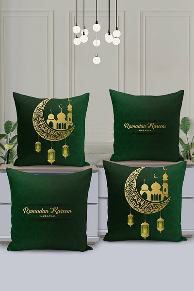 Filamente Set de huse de pernă cu model special Ramadan din 4 piese - imprimate digital pe două fețe
