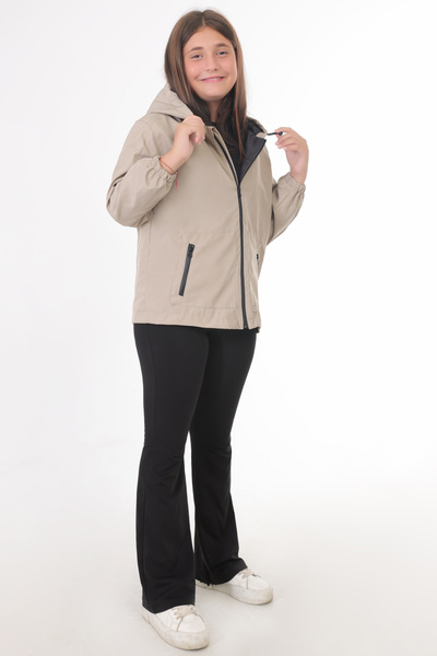 Royalside Спортивний дощовик для дівчаток з капюшоном, подвійною блискавкою, водо- та вітронепроникним підкладкою