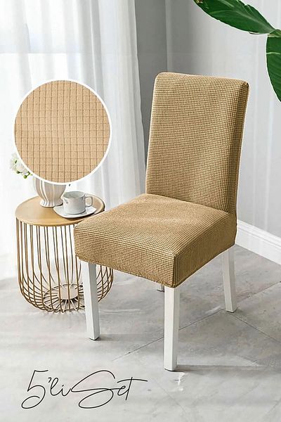 Tor Store Σετ 5 Καλύμματα Καρέκλας Κάλυμμα Lycra Ελαστικό Αντιολισθητικό Προστατευτικό Καρέκλας και Διακοσμητικό Κάλυμμα