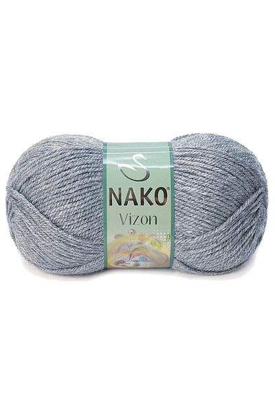 NAKO 1 Τεμάχιο Mink Premium Ακρυλικό Πλεκτό Μαλλί Κλωστή Χρώμα Νο: 194 Γκρι ομίχλης