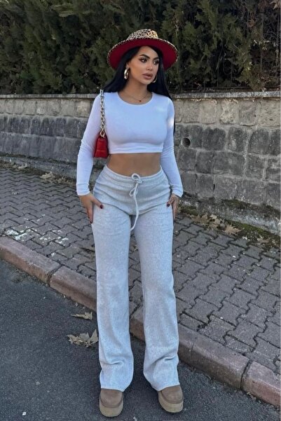 bb butik basic κοτλέ παντελόνι palazzo 5860Α - πλέξη ριμπ Κοπή