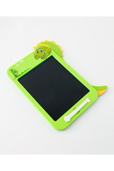 Fab N Funky لوحة كتابة يدوية LCD ملونة على شكل مثلث تنين، سهلة تدوين الملاحظات، قابلة للقفل، للأطفال من سن 3 سنوات فما فوق، باللون الأخضر