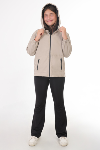 Royalside Спортивний дощовик для дівчаток з капюшоном, подвійною блискавкою, водо- та вітронепроникним підкладкою