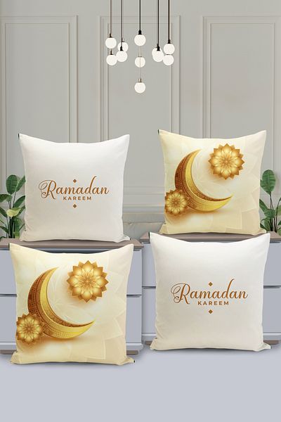 Filamente Set de huse de pernă cu model special Ramadan din 4 piese - imprimate digital pe două fețe