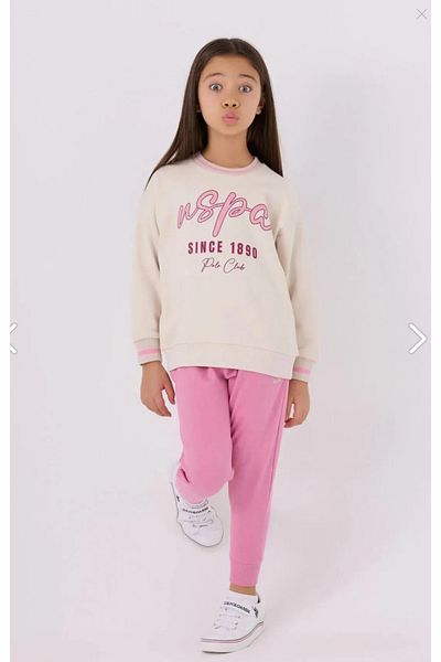 U.S. Polo Assn. Κορίτσι, Αδειοδοτημένο, USPA, Μπεζ, Σετ φόρμας 2 νημάτων