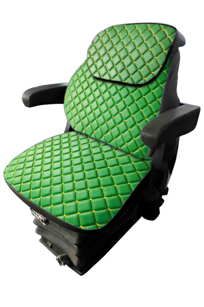 Binbir Trend نوع جديد - غطاء مقعد جرار كابينة جون ديري - 3 قطع - جلد أخضر - B...