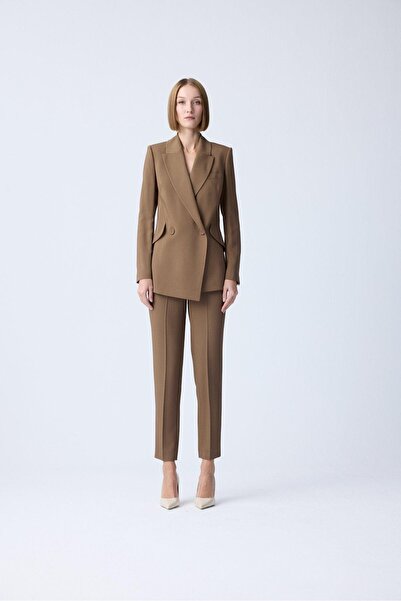 rue Padded Double Breasted Collar Mink Jacket