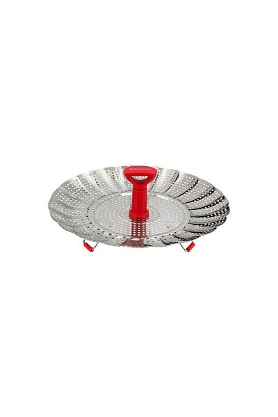 BETTY CROCKER Staineless Steel Steamer Red & Stainless Steel