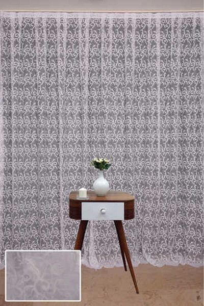 AKÇA TEKSTİL Swallow Model White Color Single Wing Pre-Sewn Pleated Background Curtain 300*260cm