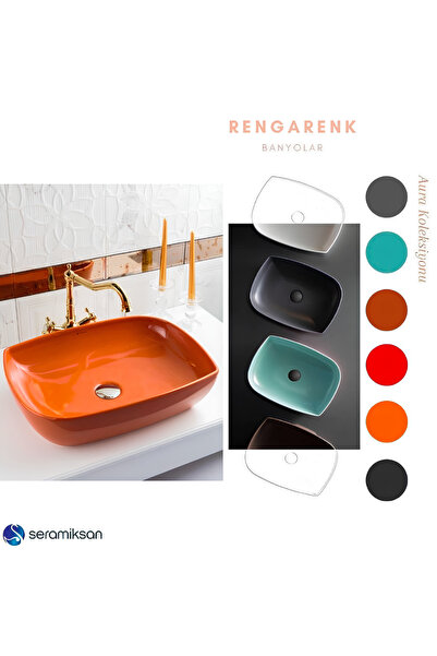 Seramiksan Dies Oval Turuncu Deliksiz Lavabo 50 Cm