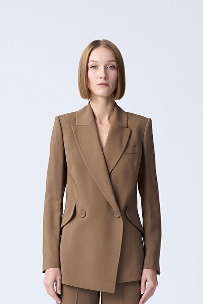 rue Padded Double Breasted Collar Mink Jacket