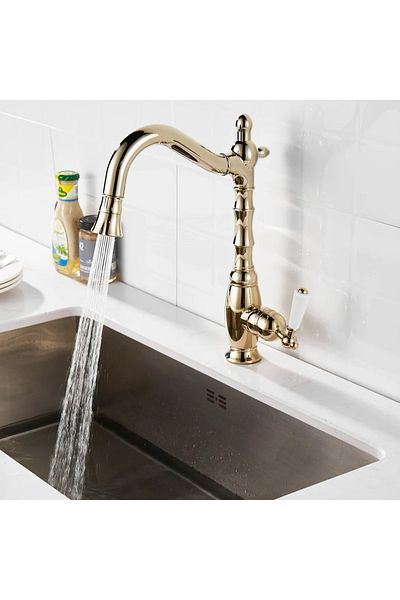 OEM New Model Country Design - Kitchen Sink Faucet with Gold Fountain and Spiral, Imported