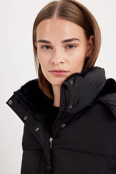 DeFacto Women's Coat C9523Ax - Dark White