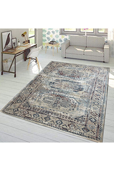 Ecosıa Modern Şönil Eskitme Desenli Dokuma Taban Dekoratif Halı Kilim Yolluk ...