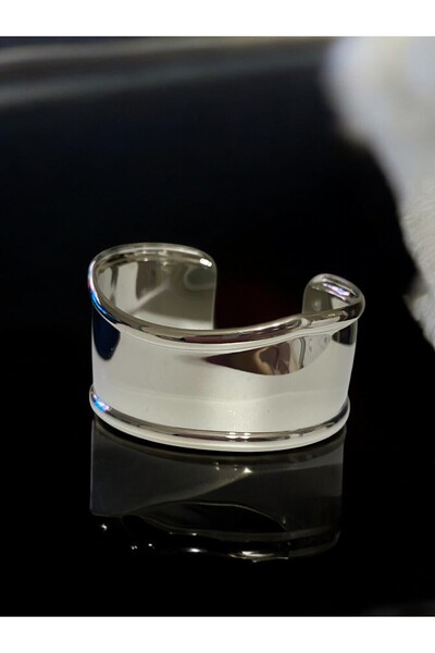 ŞAKOO الصلب الفضة تيفاني العظام الكفة سوار