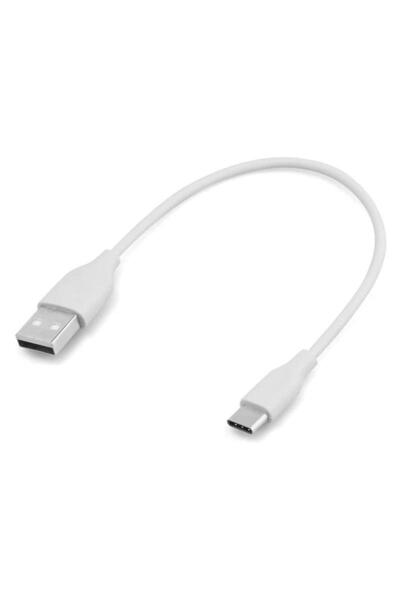 PDAteknoloji Yetty Type-C Kısa Hızlı Powerbank Şarj ve Data Kablosu 2.1A Beyaz 20cm