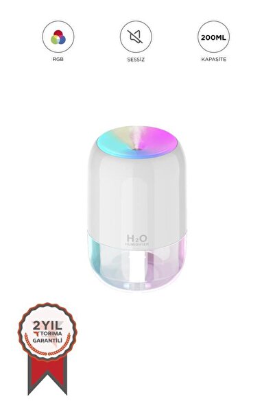 Torima H6 Beyaz 200ml Ultrasonik Renkli Hava Nemlendirici Buhar Makinesi Ve A...