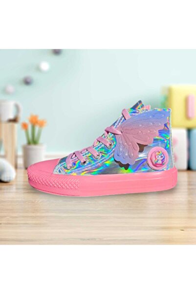 amazoondesing Lighted Hologram Unicorn Leather Winged Girls' Sneakers