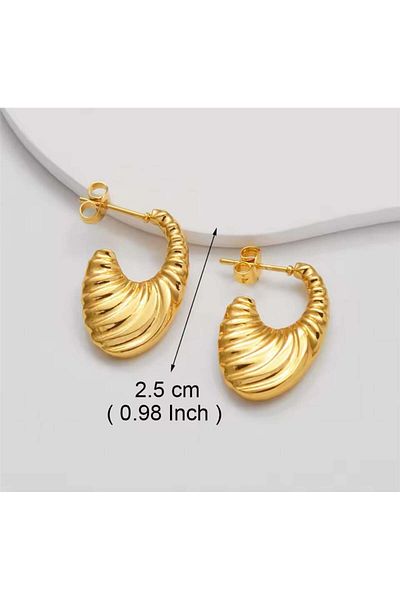Pelin Aksesuar Gold Steel Swing Earring