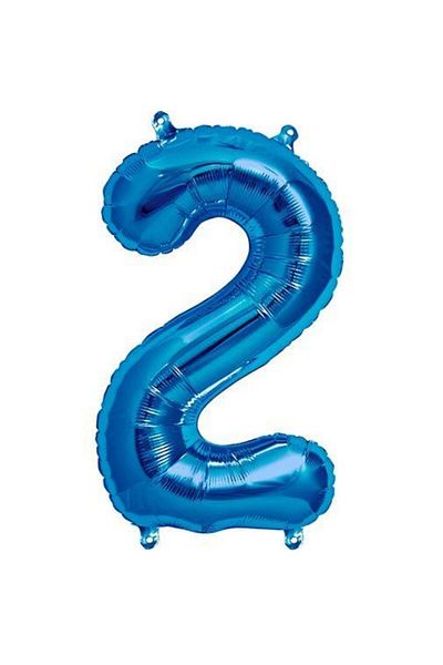 parti sürprizi Blue 2 Numbers Foil Balloon 40 cm 1 Piece