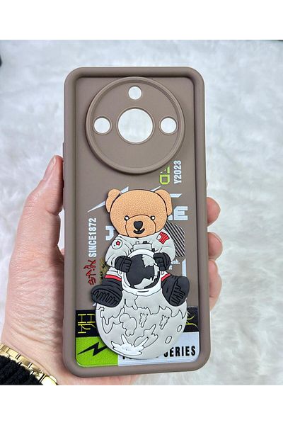 Vip Case حافظة هاتف REALME 11 PRO 5G مع نمط دمية دب منقوش ثلاثي الأبعاد من السيليكون لحماية الكاميرا