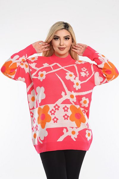 NEWCO PULOVER DE TRICOLOGIE CU MODEL DE FLORI