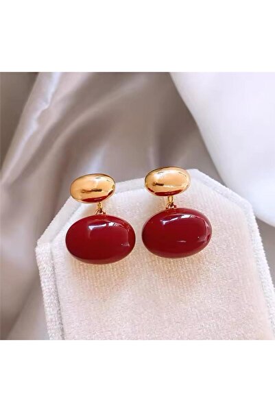 Pelin Aksesuar Bordo Gold Hayalet Küpe