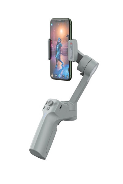 TECHNOMEN Mini MX Katlanabilir Akıllı Telefon Gimbal Gri