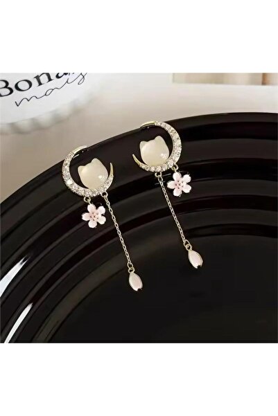 Pelin Aksesuar Ayda Oturan Kedi Figürlü Küpe