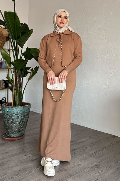 InStyle Σετ πλεκτά Camel με Pearl Bolero