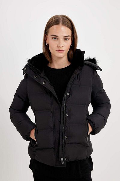 DeFacto Women's Coat C9523Ax - Dark White
