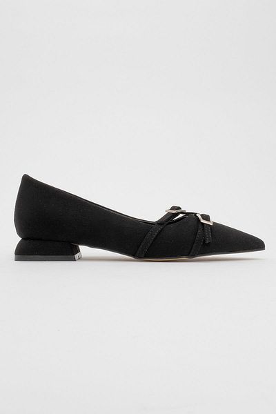 CCWAY AYAKKABI Women's Cross Belt Casual Shoes Black Zra