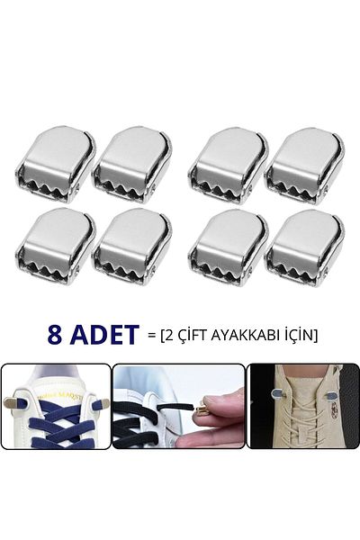 Palwin Super Practical Metal Laces Clip 8 Pcs, Metal Clasp