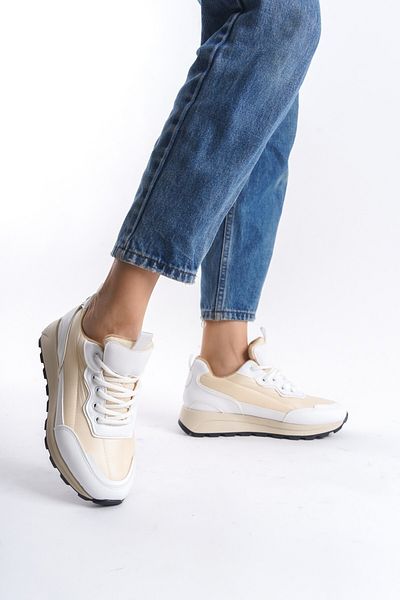 Modabuymus Sersp White Cream Sneaker Lightweight Casual Sneakers