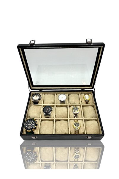 Dijital Çarşı Diji 15'li Saat Kutusu Saat Çantası Siyah