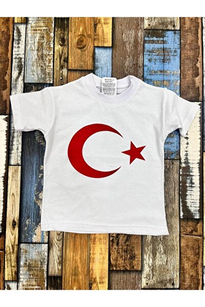 donamod unisex children's Turkish flag t-shirt / Turkish flag t-shirt / crescent and star t-shirt
