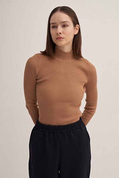 EBU Prive Body tricotaj pentru femei, cu dungi, în nuanță de cafea cu lapte