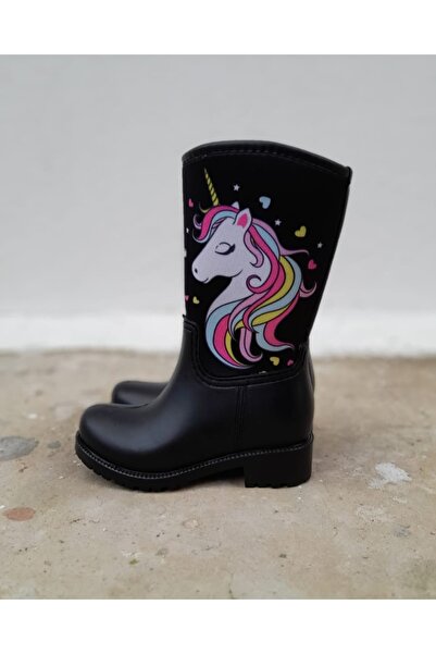 Turkuaz Su geçirmez kız çocuk yağmur çizmesi