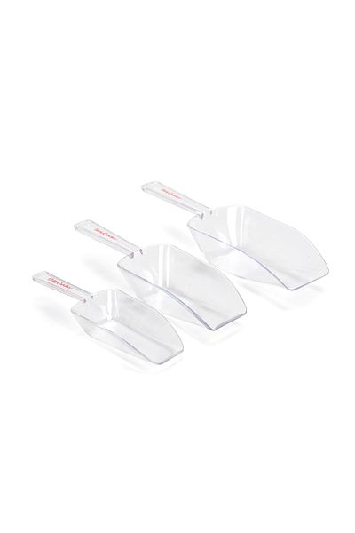 BETTY CROCKER Plastic Food Spoon SET 3 Pcs (13.5x4.5cm/16.5x5.5cm/19x7cm)Transparent