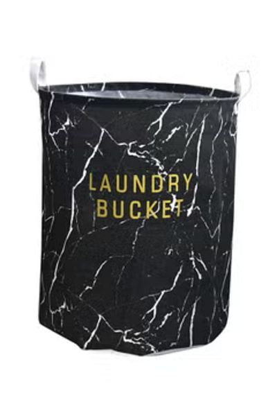 Primo Plus Black printed laundry storage basket