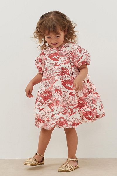 Fahhar Kids Rochie cu balon cu model roșu