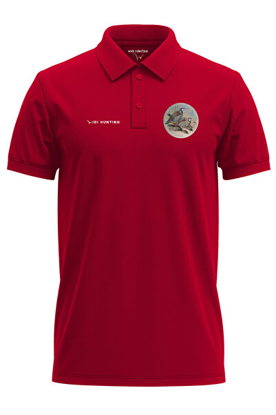 WİDİ Lov na vidi, lov na koka Štampano 100% pamuk Regular Fit polo crvena T-s...