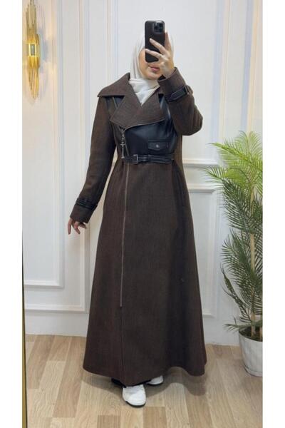 Tebrikler tekstil New Season Women's Winter Fashionable and Comfortable Long Trench Coat Suitable for Daily Wear Model M9031