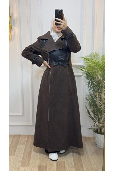 Tebrikler tekstil New Season Women's Winter Fashionable and Comfortable Long Trench Coat Suitable for Daily Wear Model M9031