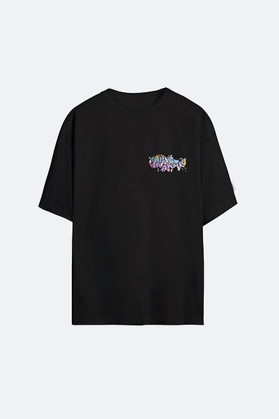 Pisa Art Μπλουζάκι Ayya Unisex Oversize Μαύρο Graffiti 2pac