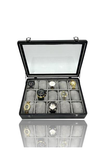 Dijital Çarşı Diji 15'li Saat Kutusu Saat Çantası Siyah