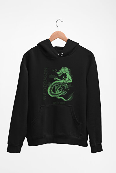 Tshirto Hanorac cu glugă Wild Dragon cu 3 fire, albastru bleumarin/bej/negru