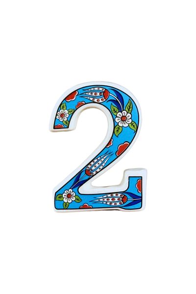 DeepCraft Best Quality Deepcraft Ceramic Tulip Pattern Door Number Handmade Ceramic Door Number (with Color Options)