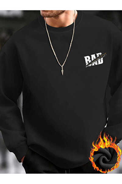 Lider Leather سويت شيرت مطبوع برقبة دائرية - تصميم أنيق ومريح